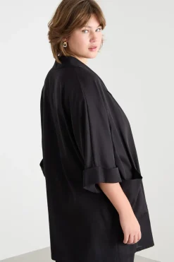 Casacca con rever - Nero