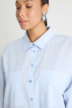 Casacca con tasche - Azzurro