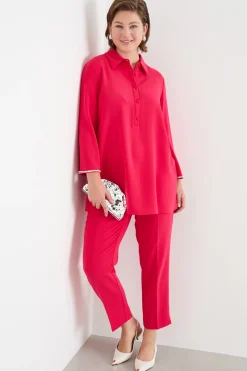 Casacca in cady con strass - Fuxia