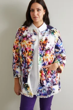 Casacca in cotone - Viola Arancione Argento