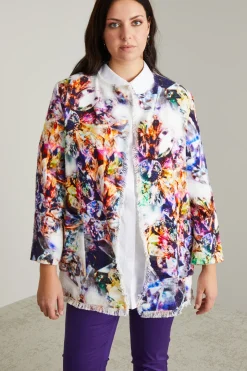 Casacca in cotone - Viola Arancione Argento