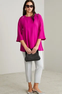 Casacca in crépe - Fuxia