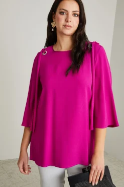 Casacca in crépe - Fuxia