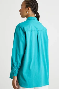 Casacca in gabardina con tasche - Azzurro