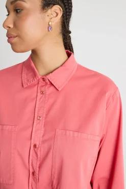 Casacca in gabardina con tasche - Rosa