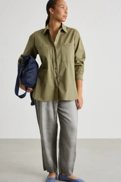 Casacca in gabardina con tasche - Verde