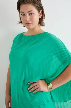 Casacca in georgette plissé - Verde