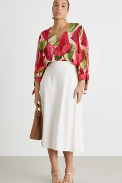 Casacca in georgette stampata - Rosa