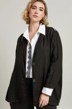 Casacca in lino - Nero