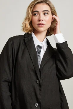 Casacca in lino - Nero