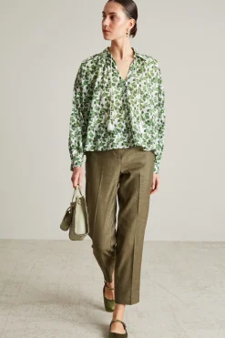 Casacca in mussola con nappine - Verde