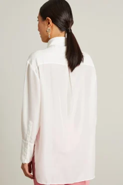 Casacca in organza ricamata - Bianco
