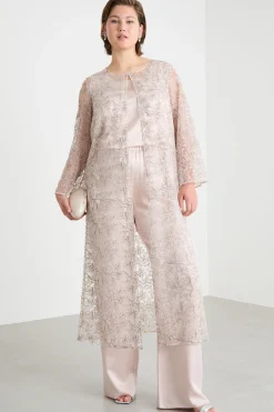 Casacca in pizzo iridescente - Rosa