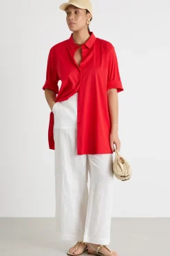 Casacca in popeline - Rosso