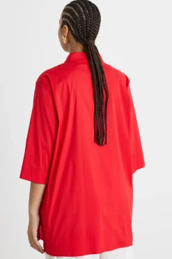 Casacca in popeline - Rosso