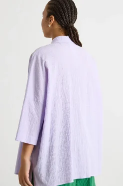 Casacca in seersucker - Lilla