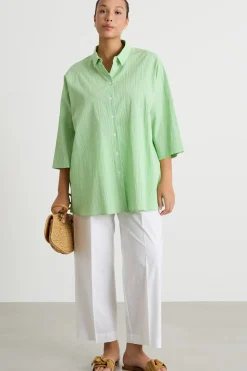 Casacca in seersucker - Verde