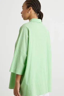 Casacca in seersucker - Verde
