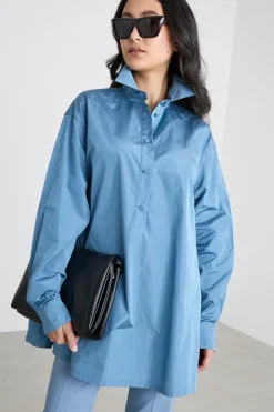 Casacca in taffetà - Azzurro
