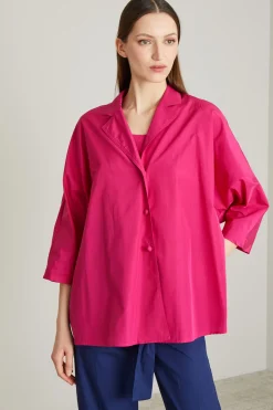 Casacca in taffetà - Fuxia