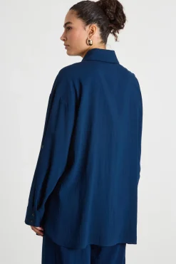 Casacca in tessuto armaturato - Blu