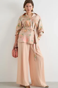 Casacca in twill di seta - Rosa
