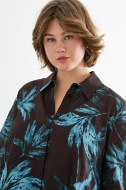 Casacca in voile - Marrone Azzurro