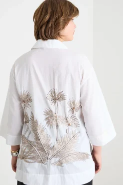 Casacca in voile ricamato - Bianco