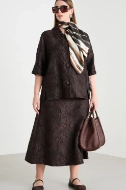 Casacca jacquard - Marrone