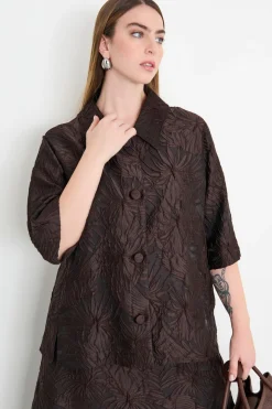 Casacca jacquard - Marrone