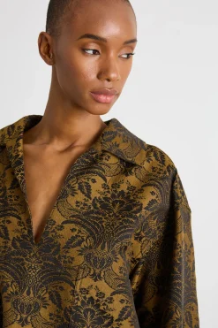 Casacca jacquard - Oro Nero