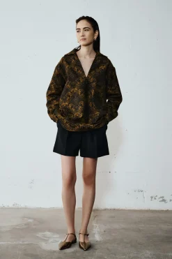 Casacca jacquard - Oro Nero