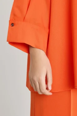 Casacca morbida con maniche ampie - Arancione