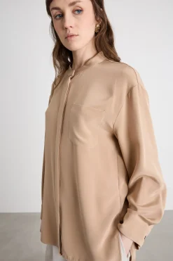 Casacca sahariana con spacchi - Cammello