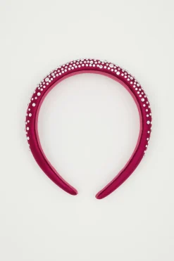 Cerchietto con strass - Fuxia