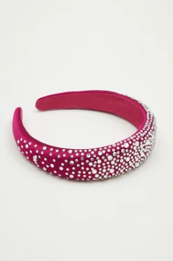 Cerchietto con strass - Fuxia