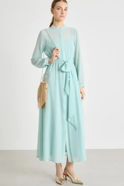 Chemisier in georgette - Azzurro