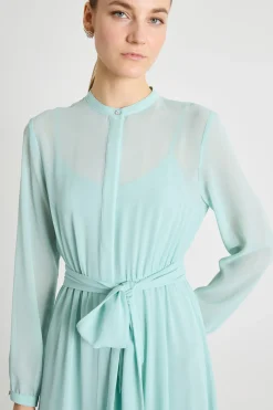 Chemisier in georgette - Azzurro