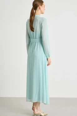 Chemisier in georgette - Azzurro