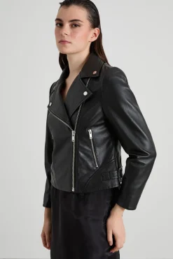 Chiodo in pelle - Nero