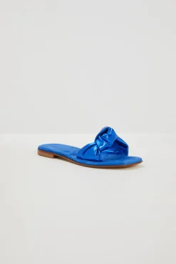 Ciabatte in pelle con nodo - Bluette