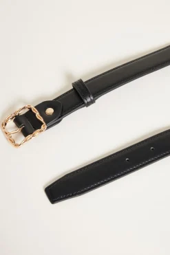 Cintura con fibbia intrecciata - Nero