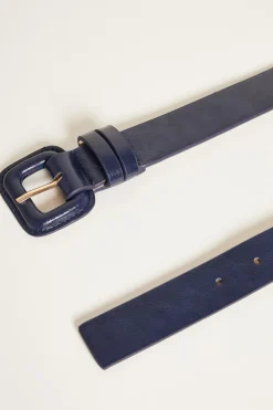 Cintura con fibbia rivestita - Blu