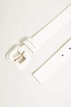 Cintura con fibbia rivestita - Latte
