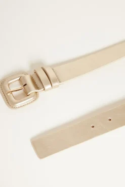 Cintura con fibbia rivestita - Oro