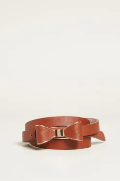 Cintura con fiocchetto - Marrone