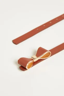 Cintura con fiocchetto - Marrone
