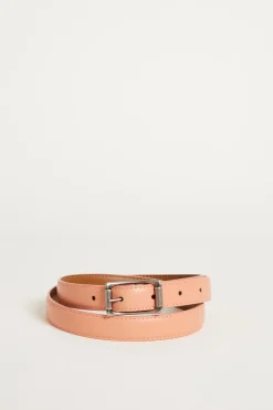 Cintura double-face in pelle - Rosa