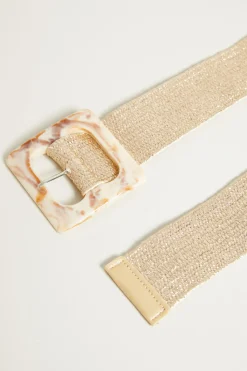 Cintura effetto rafia - Beige