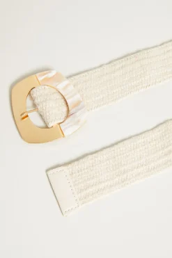 Cintura effetto rafia - Beige